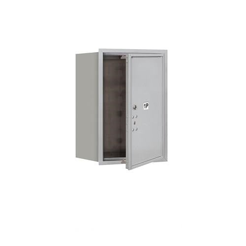 Mailboxes 3706S-1PAFP Salsbury 6 Door High Recessed Mounted 4C Horizontal Parcel Locker with 1 Parcel Locker in Aluminum with Private Access - Front Loading