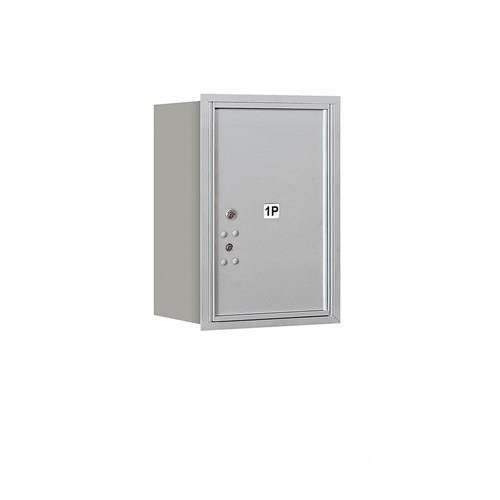 Mailboxes 3706S-1PARP Salsbury 6 Door High Recessed Mounted 4C Horizontal Parcel Locker with 1 Parcel Locker in Aluminum with Private Access - Rear Loading