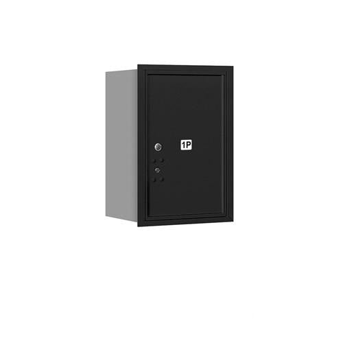 Mailboxes 3706S-1PBRP Salsbury 6 Door High Recessed Mounted 4C Horizontal Parcel Locker with 1 Parcel Locker in Black with Private Bccess - Rear Loading