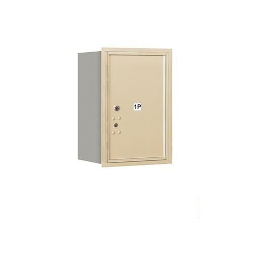 Mailboxes 3706S-1PSRU Salsbury 6 Door High Recessed Mounted 4C Horizontal Parcel Locker with 1 Parcel Locker in Sandstone with USPS Sccess - Rear Loading