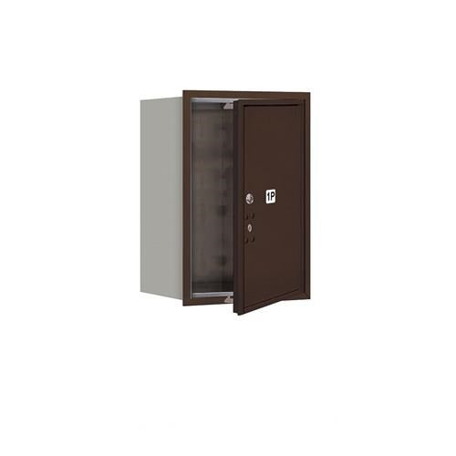 Mailboxes 3706S-1PZFU Salsbury 6 Door High Recessed Mounted 4C Horizontal Parcel Locker with 1 Parcel Locker in Bronze with USPS Zccess - Front Loading