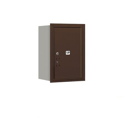 Mailboxes 3706S-1PZRP Salsbury 6 Door High Recessed Mounted 4C Horizontal Parcel Locker with 1 Parcel Locker in Bronze with Private Zccess - Rear Loading