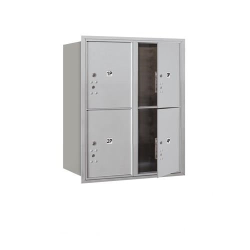 Mailboxes 3710D-4PAFP Salsbury 10 Door High Recessed Mounted 4C Horizontal Parcel Locker with 4 Parcel Lockers in Aluminum with Private Access - Front Loading