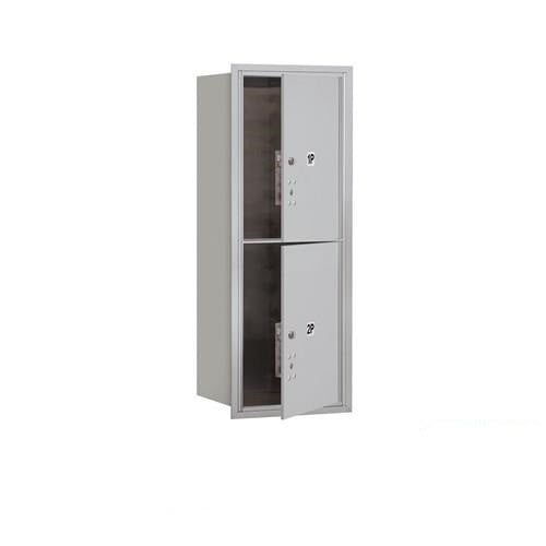 Mailboxes 3710S-2PAFP Salsbury 10 Door High Recessed Mounted 4C Horizontal Parcel Locker with 2 Parcel Lockers in Aluminum with Private Access - Front Loading