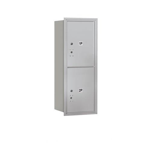 Mailboxes 3710S-2PARP Salsbury 10 Door High Recessed Mounted 4C Horizontal Parcel Locker with 2 Parcel Lockers in Aluminum with Private Access - Rear Loading