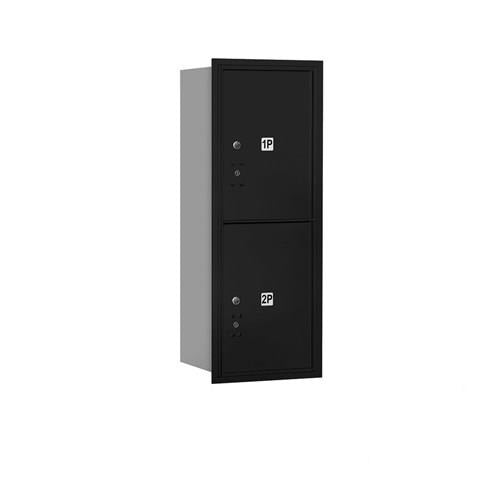 Mailboxes 3710S-2PBRP Salsbury 10 Door High Recessed Mounted 4C Horizontal Parcel Locker with 2 Parcel Lockers in Black with Private Bccess - Rear Loading