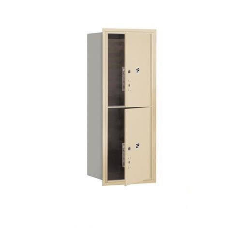 Mailboxes 3710S-2PSFU Salsbury 10 Door High Recessed Mounted 4C Horizontal Parcel Locker with 2 Parcel Lockers in Sandstone with USPS Sccess - Front Loading