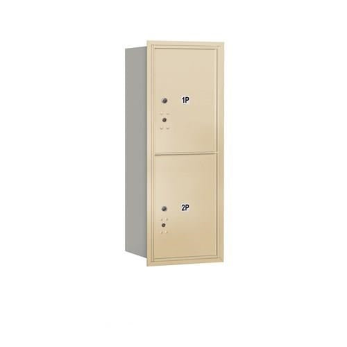 Mailboxes 3710S-2PSRP Salsbury 10 Door High Recessed Mounted 4C Horizontal Parcel Locker with 2 Parcel Lockers in Sandstone with Private Sccess - Rear Loading