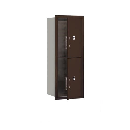 Mailboxes 3710S-2PZFU Salsbury 10 Door High Recessed Mounted 4C Horizontal Parcel Locker with 2 Parcel Lockers in Bronze with USPS Zccess - Front Loading