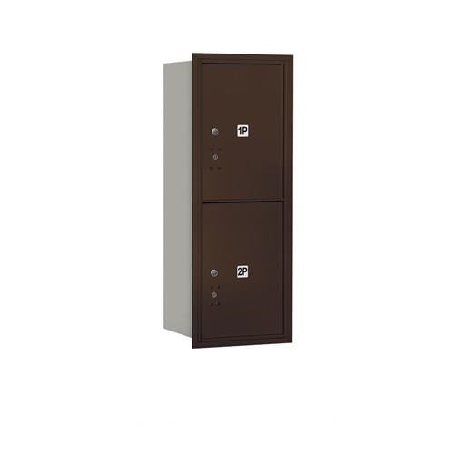 Mailboxes 3710S-2PZRP Salsbury 10 Door High Recessed Mounted 4C Horizontal Parcel Locker with 2 Parcel Lockers in Bronze with Private Zccess - Rear Loading