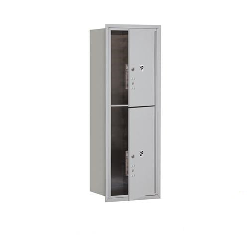 Mailboxes 3711S-2PAFP Salsbury 11 Door High Recessed Mounted 4C Horizontal Parcel Locker with 2 Parcel Lockers in Aluminum with Private Access - Front Loading