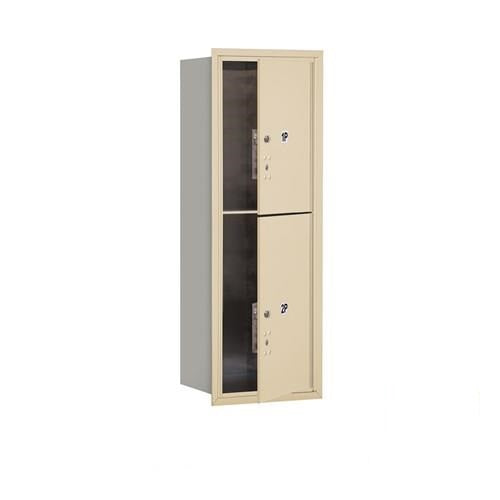 Mailboxes 3711S-2PSFU Salsbury 11 Door High Recessed Mounted 4C Horizontal Parcel Locker with 2 Parcel Lockers in Sandstone with USPS Sccess - Front Loading