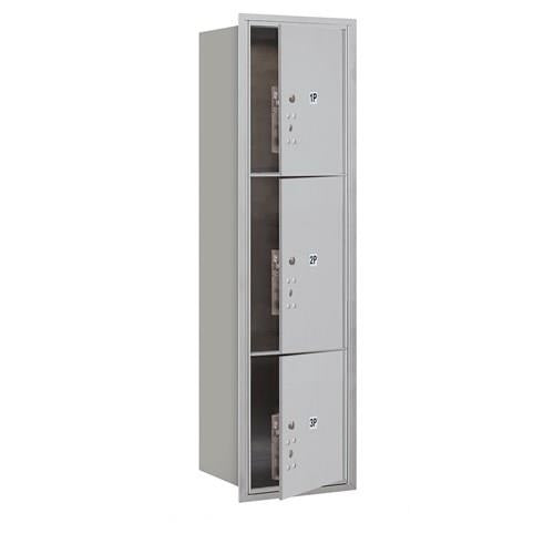 Mailboxes 3716S-3PAFP Salsbury Maximum Height Recessed Mounted 4C Horizontal Parcel Locker with 3 Parcel Lockers in Aluminum with Private Access - Front Loading