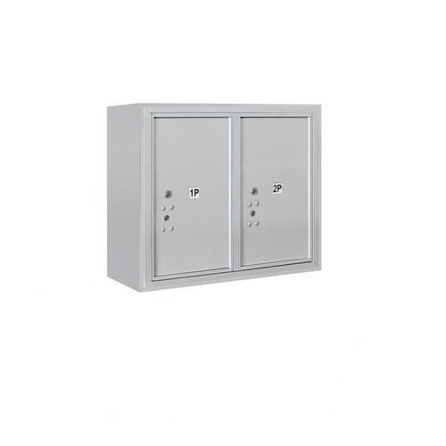 Mailboxes 3806D-2PAFP Salsbury 6 Door High Surface Mounted 4C Horizontal Parcel Locker with 2 Parcel Lockers in Aluminum with Private Access