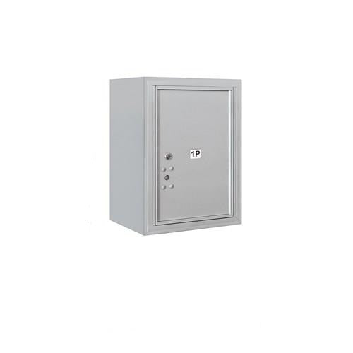 Mailboxes 3806S-1PAFP Salsbury 6 Door High Surface Mounted 4C Horizontal Parcel Locker with 1 Parcel Locker in Aluminum with Private Access