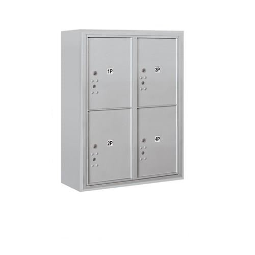 Mailboxes 3810D-4PAFP Salsbury 10 Door High Surface Mounted 4C Horizontal Parcel Locker with 4 Parcel Lockers in Aluminum with Private Access