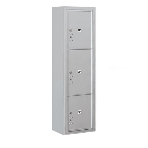 Mailboxes 3816S-3PAFP Salsbury Maximum Height Surface Mounted 4C Horizontal Parcel Locker with 3 Parcel Lockers in Aluminum with Private Access