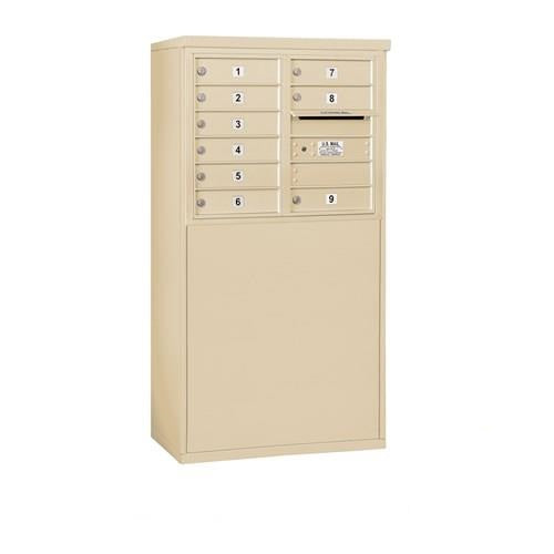 Mailboxes 3906D-09SFP Salsbury 6 Door High Free-Standing 4C Horizontal Mailbox with 9 Doors in Sandstone with Private Sccess