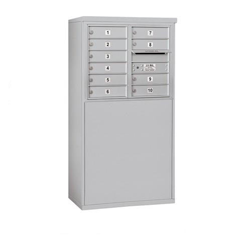 Mailboxes 3906D-10AFU Salsbury 6 Door High Free-Standing 4C Horizontal Mailbox with 10 Doors in Aluminum with USPS Access