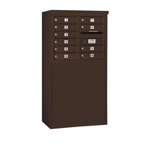 Mailboxes 3906D-10ZFP Salsbury 6 Door High Free-Standing 4C Horizontal Mailbox with 10 Doors in Bronze with Private Zccess