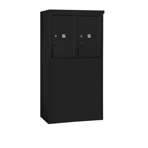 Mailboxes 3906D-2PBFP Salsbury 6 Door High Free-Standing 4C Horizontal Parcel Locker with 2 Parcel Lockers in Black with Private Bccess