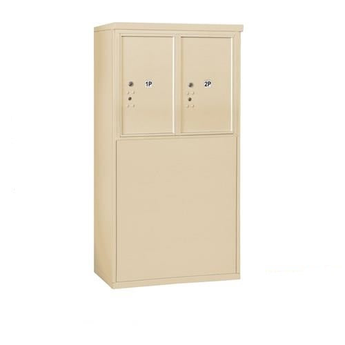 Mailboxes 3906D-2PSFP Salsbury 6 Door High Free-Standing 4C Horizontal Parcel Locker with 2 Parcel Lockers in Sandstone with Private Sccess