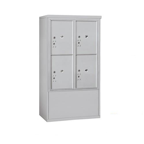 Mailboxes 3910D-4PAFP Salsbury 10 Door High Free-Standing 4C Horizontal Parcel Locker with 4 Parcel Lockers in Aluminum with Private Access