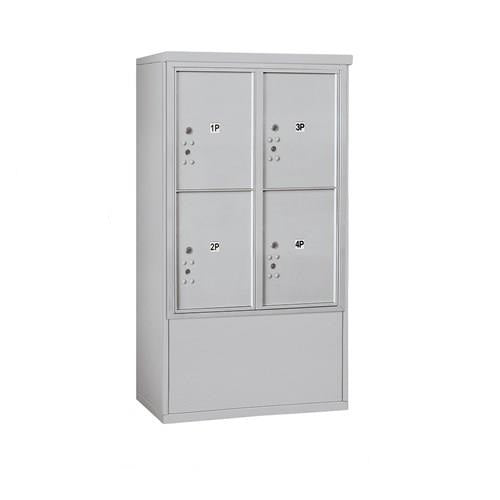 Mailboxes 3910D-4PAFU Salsbury 10 Door High Free-Standing 4C Horizontal Parcel Locker with 4 Parcel Lockers in Aluminum with USPS Access