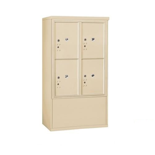 Mailboxes 3910D-4PSFP Salsbury 10 Door High Free-Standing 4C Horizontal Parcel Locker with 4 Parcel Lockers in Sandstone with Private Sccess