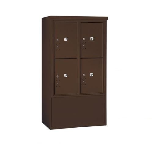 Mailboxes 3910D-4PZFP Salsbury 10 Door High Free-Standing 4C Horizontal Parcel Locker with 4 Parcel Lockers in Bronze with Private Zccess