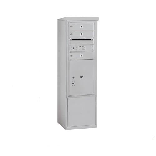 Mailboxes 3910S-03AFP Salsbury 10 Door High Free-Standing 4C Horizontal Mailbox with 3 Doors and 1 Parcel Locker in Aluminum with Private Access