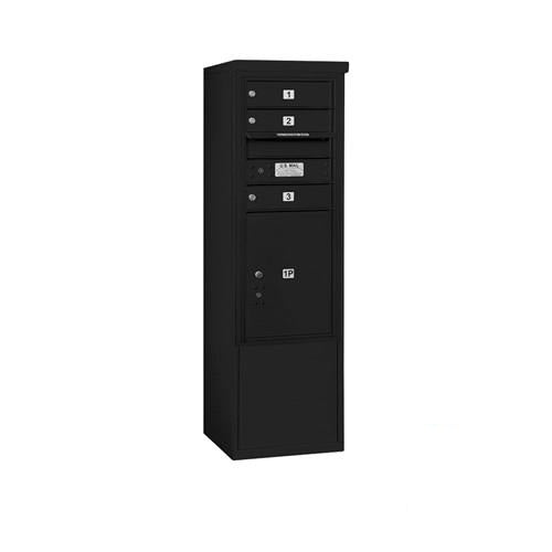 Mailboxes 3910S-03BFP Salsbury 10 Door High Free-Standing 4C Horizontal Mailbox with 3 Doors and 1 Parcel Locker in Black with Private Bccess