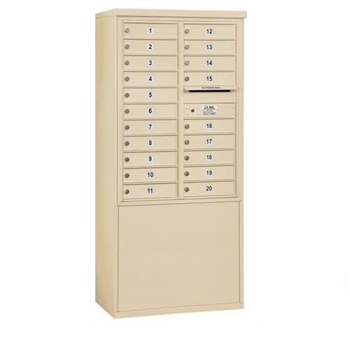 Mailboxes 3911D-20SFP Salsbury 11 Door High Free-Standing 4C Horizontal Mailbox with 20 Doors in Sandstone with Private Sccess