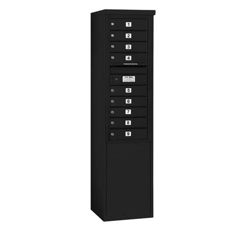 Mailboxes 3911S-09BFP Salsbury 11 Door High Free-Standing 4C Horizontal Mailbox with 9 Doors in Black with Private Bccess