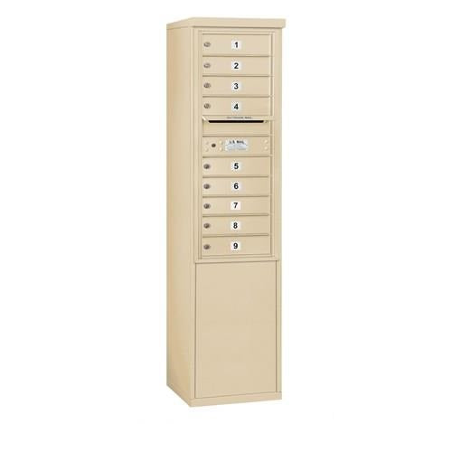 Mailboxes 3911S-09SFU Salsbury 11 Door High Free-Standing 4C Horizontal Mailbox with 9 Doors in Sandstone with USPS Sccess