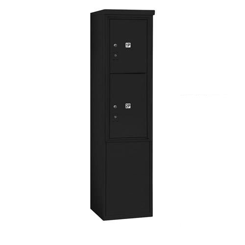 Mailboxes 3911S-2PBFU Salsbury 11 Door High Free-Standing 4C Horizontal Parcel Locker with 2 Parcel Lockers in Black with USPS Bccess