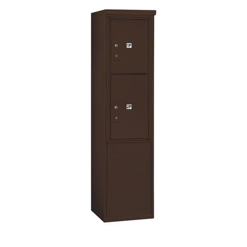 Mailboxes 3911S-2PZFU Salsbury 11 Door High Free-Standing 4C Horizontal Parcel Locker with 2 Parcel Lockers in Bronze with USPS Zccess