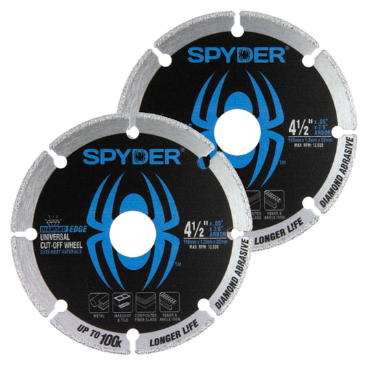 Spyder 14002 Diamond Bite Diamond Edge 2-Pack 4.5-in Diamond Cut-off Wheel