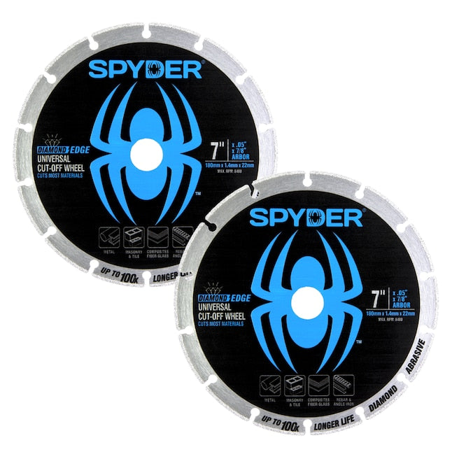 Spyder 14007-2 Diamond Bite Diamond Edge 2-Pack 7-in Diamond Cut-off Wheel