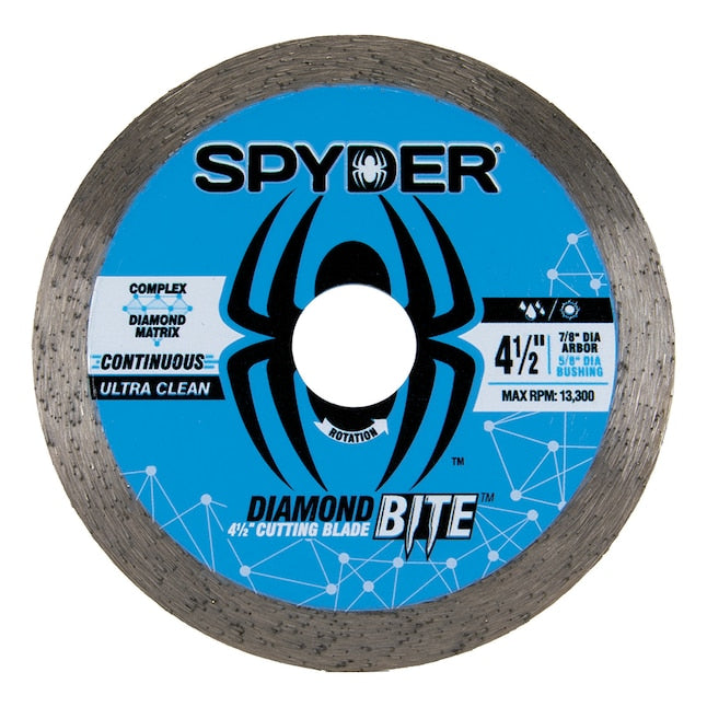 Spyder 14101 Diamond Bite 4-1/2-in Wet/Dry Continuous Rim Diamond Saw Blade