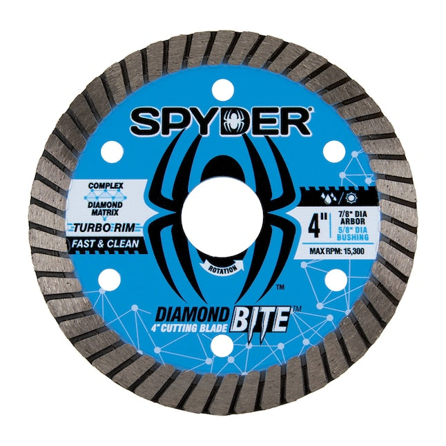 Spyder 14115 Diamond Bite 4-in Wet/Dry Turbo Rim Diamond Saw Blade