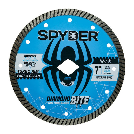 Spyder 14117 Diamond Bite 7-in Wet/Dry Turbo Rim Diamond Saw Blade