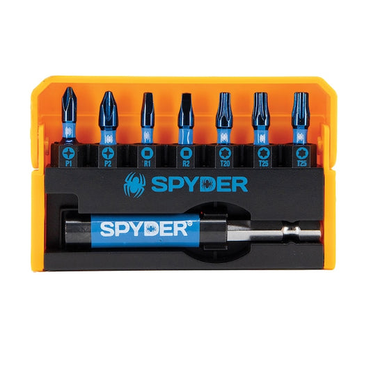 Spyder 19027 Mach-Blue 1/4-in x 1-in Impact Driver Bit (8-Piece)