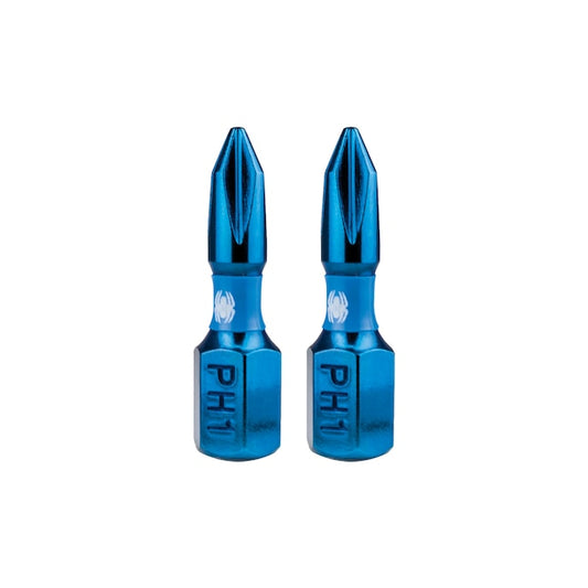 Spyder 19033 Mach-Blue PH1 1/4-in x 1-in Phillips Impact Driver Bit (2-Piece)