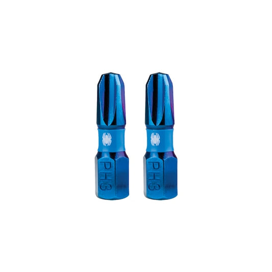 Spyder 19035 Mach-Blue PH3 1/4-in x 1-in Phillips Impact Driver Bit (2-Piece)