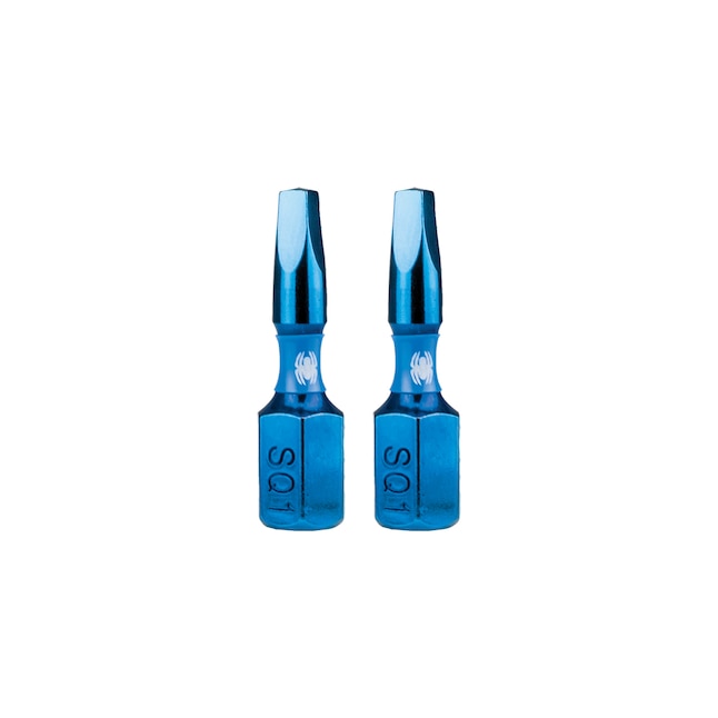 Spyder 19036 Mach-Blue SQ1 1/4-in x 1-in Square/Robertson Impact Driver Bit (2-Piece)