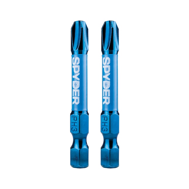 Spyder 19047 Mach-Blue PH3 1/4-in x 2-in Phillips Impact Driver Bit (2-Piece)