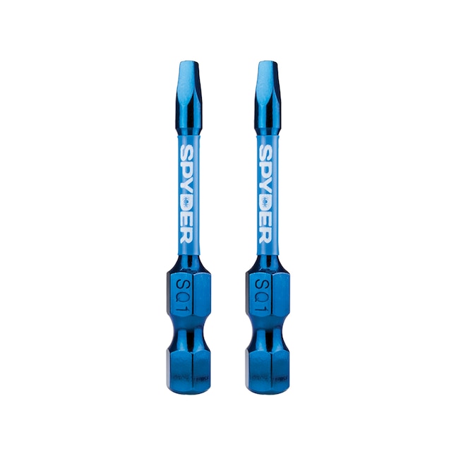 Spyder 19048 Mach-Blue SQ1 1/4-in x 2-in Square/Robertson Impact Driver Bit (2-Piece)