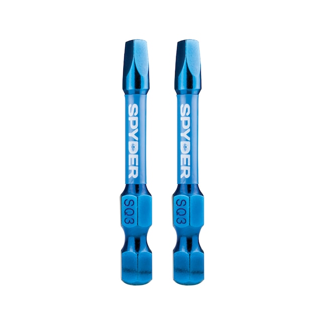 Spyder 19050 Mach-Blue SQ3 1/4-in x 2-in Square/Robertson Impact Driver Bit (2-Piece)