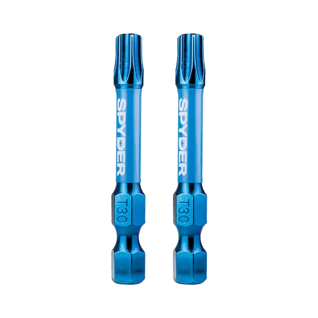 Spyder 19055 Mach-Blue T30 1/4-in x 2-in Torx Impact Driver Bit (2-Piece)